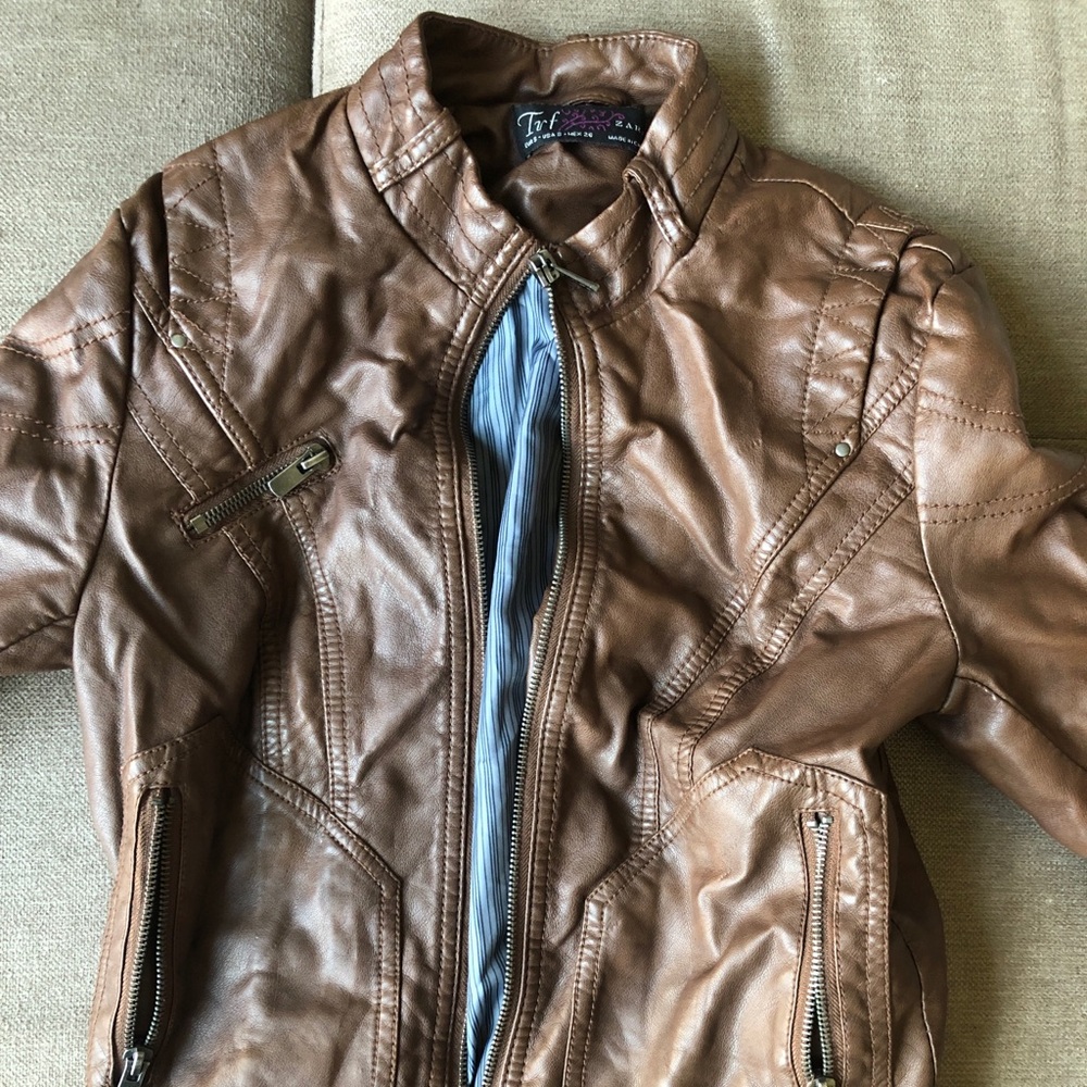 ZARA - Turf Brown Leather jacket - Size small